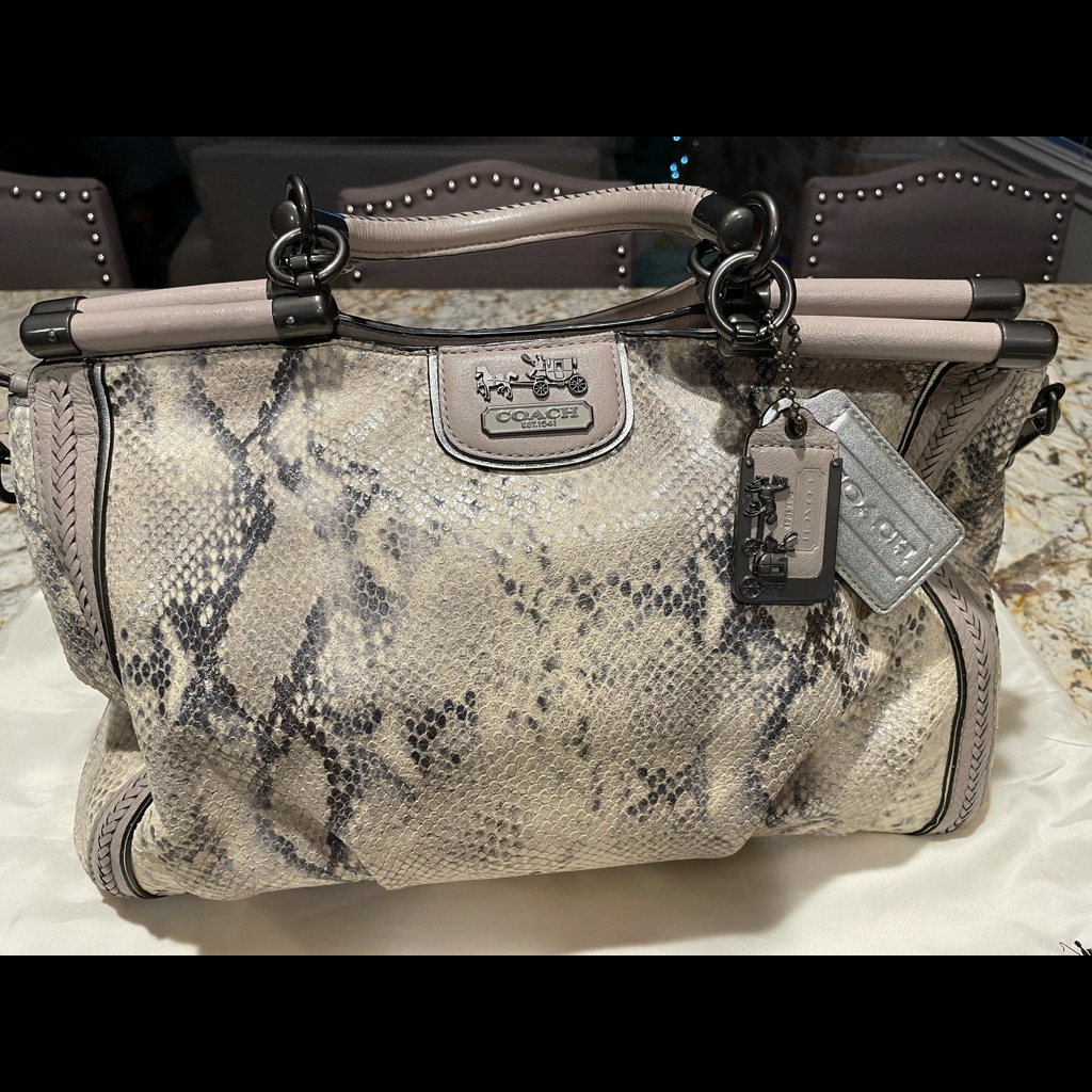 Coach Embossed Python Handbag